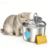 marmortrend Sehnsucht nach Einzigartigkeit Trinkbrunnen für Katzen, Katzenbrunnen Kabellos Edelstahl 3,2L mit Bewegungssensor, Wasserbrunnen für Katzen mit Liese Pumpe, 2 Filter, Leicht zu reinigen