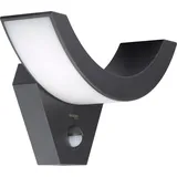 Oktaplex lighting Oktaplex LED Außenleuchte mit Bewegungsmelder Lima 10W | Außenlampe Sensor anthrazit IP54 | Aussenleuchte Wandleuchte 3000K warmweiß