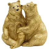 Kare Figur Cuddly Bears 16cm Deko, Kunststoff, Gold, 16x16,5x11cm