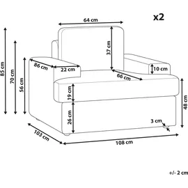 Beliani Sessel 2er Set ALLA