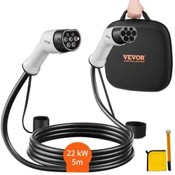 VEVOR Typ2 Ladekabel Ladegerät für Elektroauto und Hybrid 22kw 5m Kabellänge 3-Phasen 380V