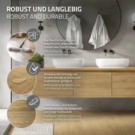 ML-Design Deluxe PVC Bodenbelag, Selbstklebende 91,5x15,3cm 32 Dielen Natur Eiche Holzoptik, rutschfest, wasserfest, Einfache Verlegung