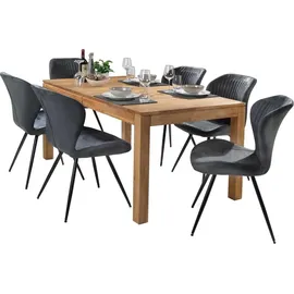 G + K Esstisch 140x90 cm - ausziehbar Wildeiche massiv - 140 x 90 ausziehbar