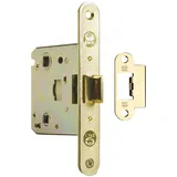 Amig - Einfaches Einsteckschloss, Dornmaß 50 mm, mit umstellbarer Schlossfalle, Mod. 2001, aus Stahl mit Messingoberfläche | Für Innentüren aus Holz, für Badezimmer, Küche oder Schlafzimmer