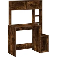 VidaXL Schreibtisch mit Regal Räuchereiche 100x45x140 cm Holzwerkstoff