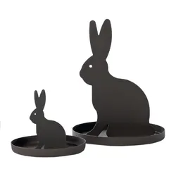 Osterhase Fridolin mit Teller aus Eisen 20 cm