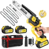 Mini Kettensäge mit Akku,8000mAh Elektrokettensäge,8-Zoll&6-Zoll Mini Kettensäge mit Automatischer Öler&Ersatzkette,1000W Bürstenlose Astsäge Kompatibel mit Makita 18V Akku für Astschere Holzschneiden