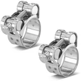 POPPSTAR 2 Stück Gelenkbolzenschellen Edelstahl Schlauchschellen Spannbereich 26-28mm, Bandbreite 18mm, W4