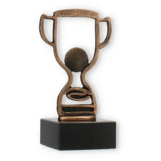 Pokal Konturfigur Pokal altgold auf schwarzem Marmorsockel 15,1cm