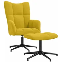 vidaXL Relaxsessel mit Hocker 68 x 98 x 68 cm Senfgelb Samt