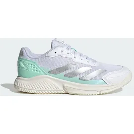 adidas Courtquick Padel-Schuh - Cloud White / Silver Metallic / Clear Mint - 39 1/3