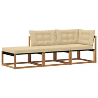 vidaXL Ecksofa-Einheiten für draußen 3 Stück Holz beige