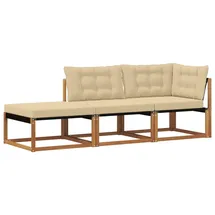 vidaXL Ecksofa-Einheiten für draußen 3 Stück Holz beige