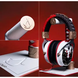 LEXIP Assassins Creed Shadows - Mentor Gaming Headset Gold/Rot/Schwarz/Weiß PS5
