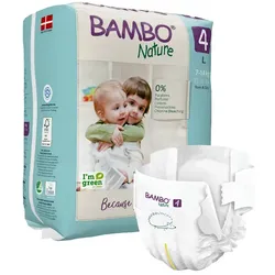 Babywindeln Abena BAMBO Nature Windeln 7-14 kg Größe 4 24 Stück, die neue Generation umweltfreundlicher Windeln