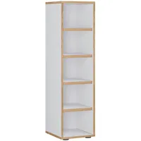 VCM Schuhregal Weiß, Honigeiche, Holzwerkstoff, 4 Fächer 30x110x33 cm