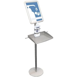 Magnetoplan Desinfektionsmittel-Station mit Klapprahmen silber, 40x146.5x32.2 cm
