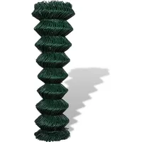 vidaXL Maschendrahtzaun Stahl 1,5x25 m Grün -
