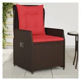 vidaXL Liegende Gartenstühle 2 Stk. Braun Poly Rattan