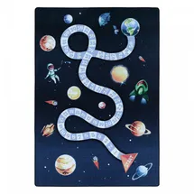 Ayyildiz Kinderteppich Spielteppich Hüpfkästchen Raumschiff, Weltraum, Planeten Motiv 8mm