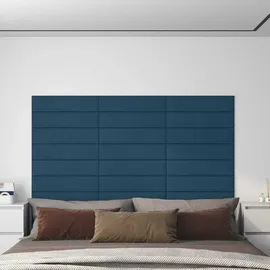 vidaXL Wandkopfteilen 12 pcs Blau Samt