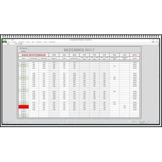 Stundenzettel Stundennachweis Zeiterfassung automatische Zulagenberechnung Excel