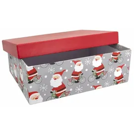 IDENA Geschenkboxen Santa auf Fahrrad Weihnachten 16x6x12cm; 20x7x15cm Geschenkverpackung