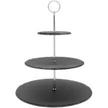 Spetebo Schiefer Etagere - Ca. 32 cm - Servierplatte mit 3 Etagen
