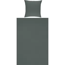 Erwin Müller Bettwäsche Traunstein Single-Jersey anthrazit Größe 1x 155x200 cm + 1x 80x80 cm