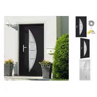 vidaXL Zimmertür Haustür Anthrazit 108x208 cm PVC Eingangstür Haus Nebeneingangstür Kun schwarz