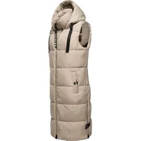 Navahoo Damen ärmellose lange Outdoorweste warme Winterjacke Schnuffelchen Taupe Gr. XXL - XXL