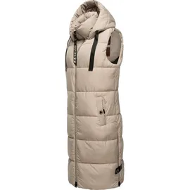 Navahoo Damen ärmellose lange Outdoorweste warme Winterjacke Schnuffelchen Taupe Gr. XXL - XXL
