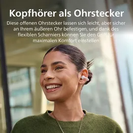 Philips 2000 Serie TAQ2000WT True Wireless Stereo (TWS) Ohr-Clip-on, offenes Ohr Anrufe/Musik Bluetooth Weiß