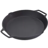 Echtwerk Grillzubehör Guss Servierpfanne aus Gusseisen und Emaille-Beschichtung mit zwei seitlichen Griffen, 35 x 5cm, Bratpfanne/ Schmorpfanne aus Gusseisen, Pfanne (Pfanne)