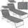 Tectake Chloé 2er Set Gartenliege 190 x 68 x 65 cm Grau