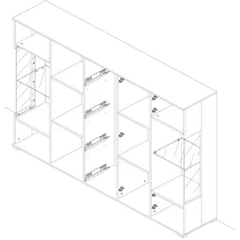 Höltkemeyer Highboard 188 x 133 x 37 cm Schwarz