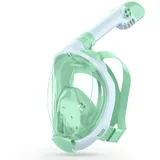 X99 Schnorchelmaske Vollmaske,180-Grad-Sicht Anti-Fog Tauchmaske mit Sportkameras Kompatible, Taucherbrille für Kinder