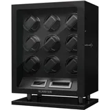 Klarstein Uhrenbeweger für 9 Automatikuhren, mit Acryl-Tür und Schloss, weiße LEDs, 5 TPD Einstellungen, automatischer Watch Winder