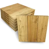 holz4home holz4home® Holzfliese aus Lärche 43x43 cm I Terrassendiele feine Maserung I Terrassenfliese rutschfest schnell trocknend I Bodenbelag I Bodenfliesen aus Holz