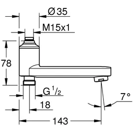 Grohe Schwenkauslauf mit integrierter Umstellung Chrom
