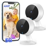 Codnida 2Pcs Überwachungskamera Innen WLAN IP Kamera Überwachung Kamera für Baby/Haustier Mit Bewegungserkennung,2,4GHz/5GHz WiFi Indoor/Outdoor Camera,24/7-Aufzeichnung,2-Wege-Audio