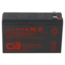 CSB Hochstrom Bleiakku HR1224WF2F1 12V 24W- 6Ah 12V 6Ah Lead-Acid Schwarz
