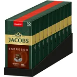 Jacobs Kapseln Espresso Intenso, Intensität 10,100 Nespresso®* kompatible Kaffeekapseln, 10er Pack, 10 x 10 Getränke