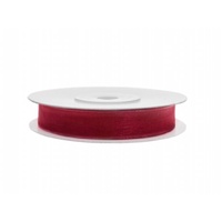 SiDeSo® Chiffonband 25m x 6mm viele Farben Hochzeit Organza Dekoband Geschenkband Antennenband Schleifenband (rot)