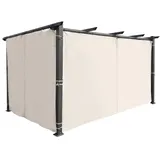 Jet-Line Gardine Seitenvorhang für Pavillon Luxor 2 Stück 3 x 0 m Beige