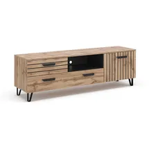 Vicco Amber Lowboard 150 x 48,5 cm Eiche/Schwarz Holzwerkstoff