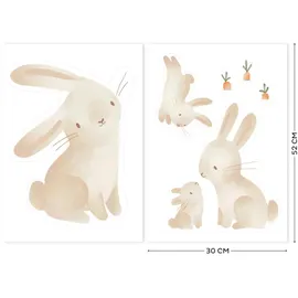 Little Dutch WD340023 Wandsticker/Wandaufkleber Baby Bunny - Newborn Naturals