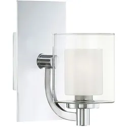 Licht-Erlebnisse Wandaußenleuchte ELAND Chrom poliert, Weiß, Stahl, Glas, 1x G9 mit 3W LE121235