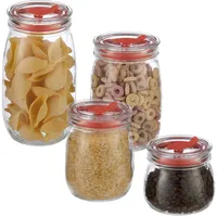 Relaxdays Vorratsglas 4er Set mit Deckel