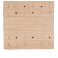 carpetfine Wollteppich Gabbeh Uni Quadratisch Beige 120x120 cm | Moderner Teppich für Wohn- und Schlafzimmer